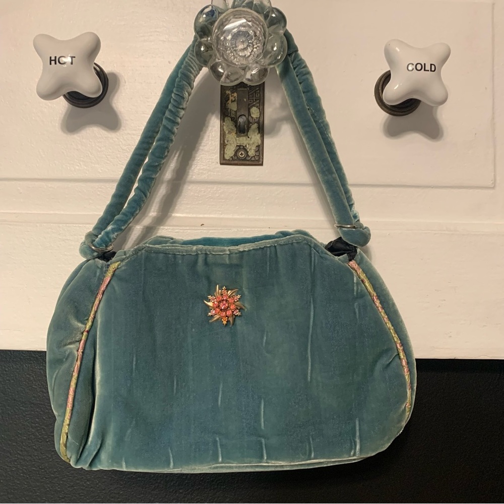 Grace Chuang clutch shoulder bag Velvet  Vintage